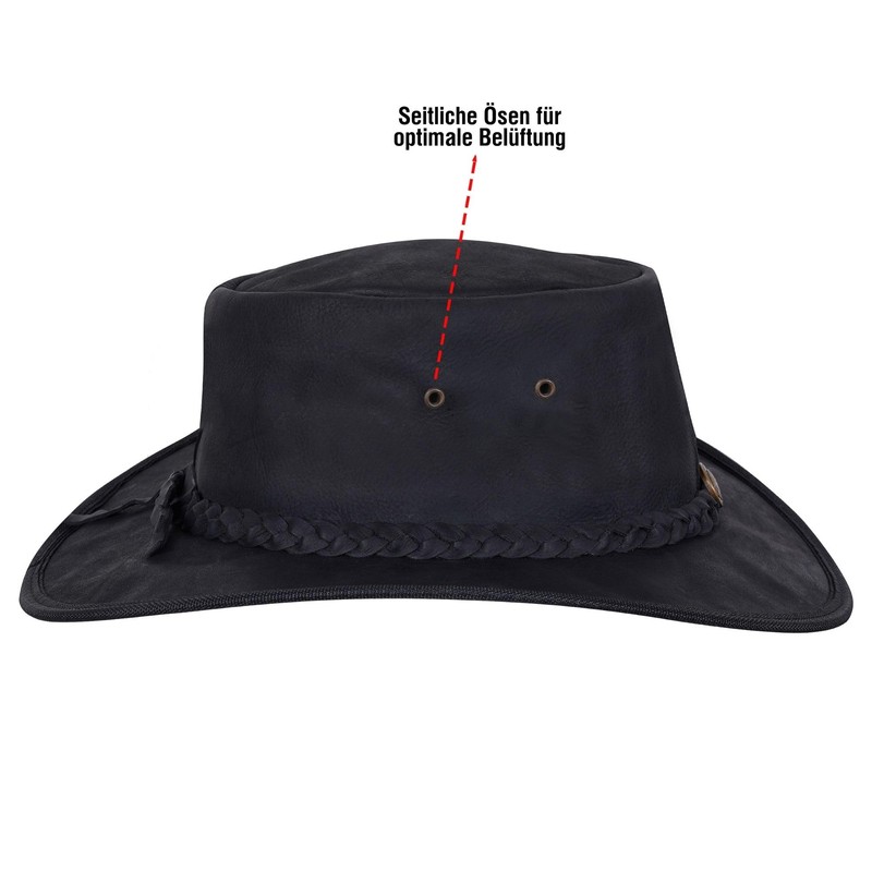URBAN 5884 Genuine Leather Cowboy Hat, Western Cowboy Hat Made