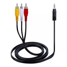 Unbranded 3RCA Male to 3.5mm Male Cable 3ft Adapter Audio Video Cord AV DV AUX Converter A
