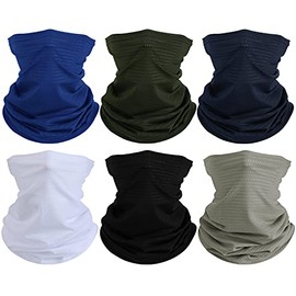 6 Pieces Summer Face Cover UV Protection Neck Gaiter Scarf Sunscreen Breathable Bandana (Ice Mesh)