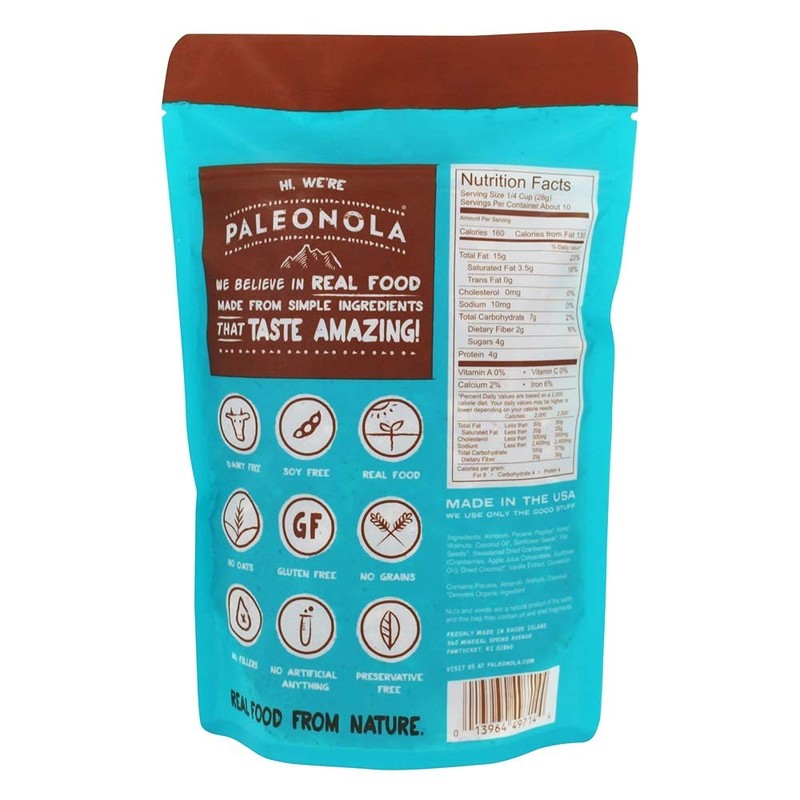 Paleonola Grain Free Granola Non-GMO, Grain, Soy, Gluten, Dairy Free