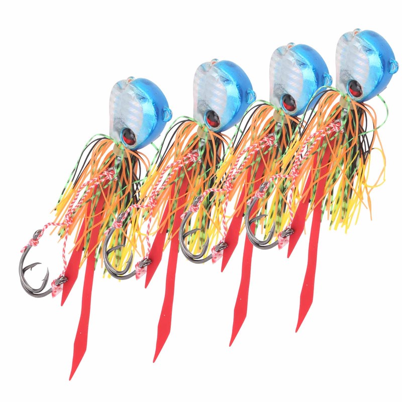 4Pcs 65g Fishing Artificial Baits Silicone Skirts Lures with Hook