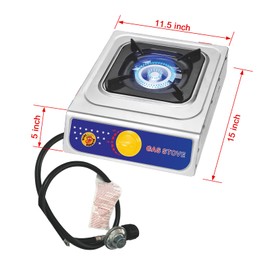 Vivicreate Propane Gas Stove 10000 BTU Single Burner Stainless Steel Cooktop Portable Outdoor Cooking with Regulator for Camping BBQ Patio Picnic