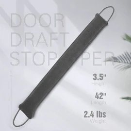 Door Draft Stopper, 42 Inch Weighted Under Door Noise Cold Air Blocker, Heavy Duty Sound Proof Draft Guard Gap Snake for Bottom of Doors and Windows, 2.4lbs (Gray)