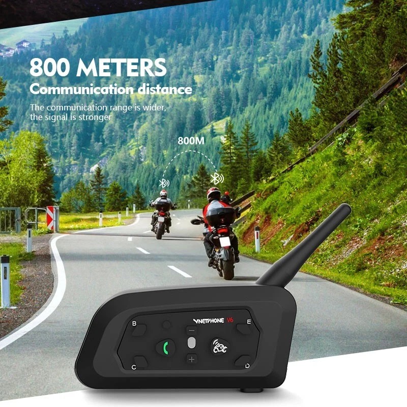 EJEAS V6 Motorcycle Intercom 2Way 1200M Helmet Headset Wireless Bluetooth