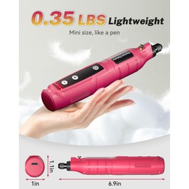 Mini Cordless Rotary Tool Kit with 75pcs Accessories, 5-Speed Rechargeable Engraving Pen with LED Light, 3.6V Power Rotary Tool for Sanding, Polishing, Drilling, Etching, Engraving, DIY Crafts, Pink