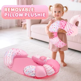 deAO Tummy Time Mat Sensory Toys Baby Mat for Infant Activity Mat Hanging Toys Developmental Playmat Washable Play Mat with Teething Toys Tummy Time Play Toys