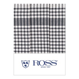 Ross Pack of 3 Cotton Tea Towels Farm Check Anthracite 50 x 70 cm