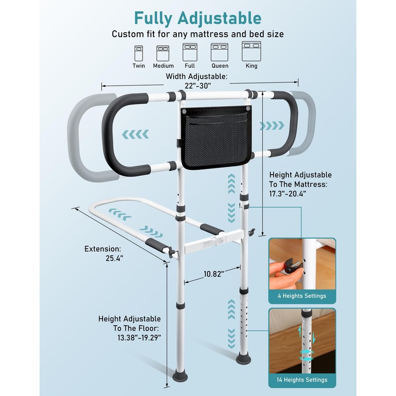 AMOVO Bed Rails for Elderly Adults Safety Bed Guard Rails