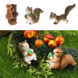 8 piezas de cifras de ardilla en miniatura, mini cifras de animales, accesorios decorativos para jardín, decoración del hogar