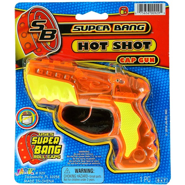 JA-RU Cap Gun Super Bang Hot Shots (1 Unit ) Quality Plastic Great Bang Party Favors Supplies for Kids. 929-1A