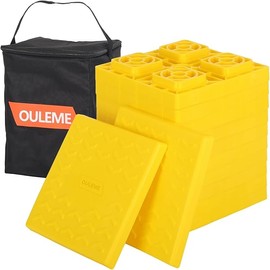 12 Pack RV Leveling Blocks, Stackable Jack Blocks, Interlocking Leveling Pads with Carrying Bag, for Camper Travel Trailer