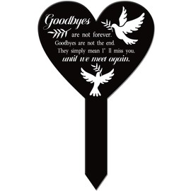 GLOBLELAND Heart Shaped Pigeon Garden Stake Memorial Remembrance Plaque Stake for Cemetery Acrylic Grave Stake Waterproof Sympathy Garden Stake for Yard Grave Cemetery