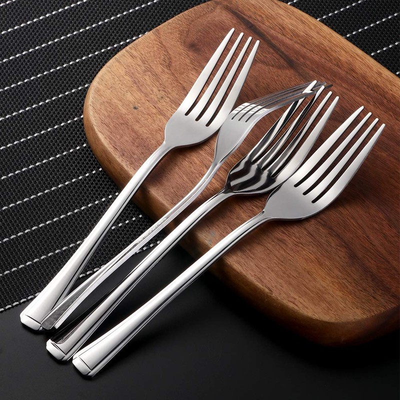TEAHAHA 8 Piece Dinner Fork Set, Stainless Steel Fork Set，