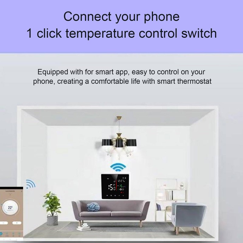 Smart Touchscreen Digital Thermostat, APP Control, 90‑240V LED Display 7