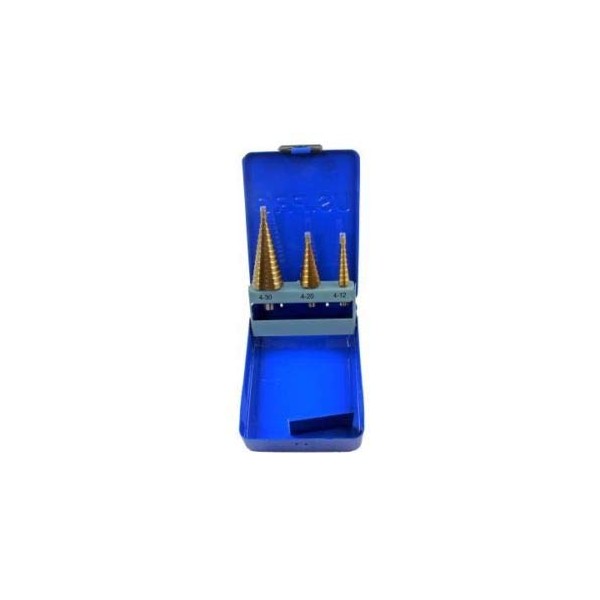 US Pro 3 Piece Titanium Coated HSS Step Cone Drill