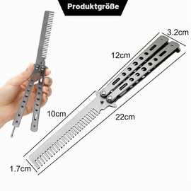 AZWOOD Butterfly Comb, Portable Butterfly Comb Spring Hair Comb for Hair Training Butterfly Style Comb Foldable Pocket Comb Stainless Steel Barber Comb Hair Styling Accessories