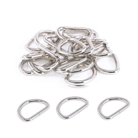 30 Pieces D Ring, Metal D-Ring Buckles, Metal Half Round D-Ring, Multipurpose D-Ring, Small D-Ring Buckle Clips, Multipurpose Metal D-Ring for Bag, Buckle, Belt, Backpack, DIY Accessories, silver