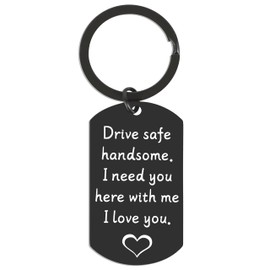 Drive Safe Keychain for Him - Gifts for Men, Drive Safe Keychain for Boyfriend Husband, I Need You Here With Me Keyring, Christmas Birthday Anniversary Valentine's Day Gifts for Him Husband Dad
