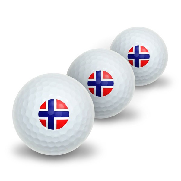 Graphics and More Norway Norwegian Flag Novelty Golf Balls 3
