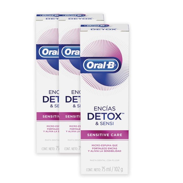 Oral-B Pasta Dental Encías Detox Sensitive Care 3 Unidades de 75 ml c/u