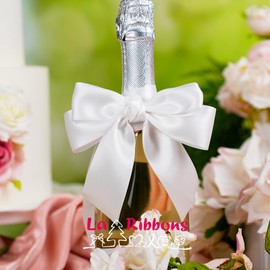 LaRibbons 1 1/2 Inch 50 Yard Double Faced Satin Ribbon,White Satin Craft Fabric Ribbon for Gift Wrapping Floral Bouquets Wedding Party Decoration