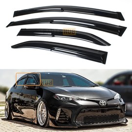 Fits for 2014-2019 Toyota Corolla 4 Door Sedan JDM 3D Wavy Mugen Style Window Visor Rain Guard Deflector