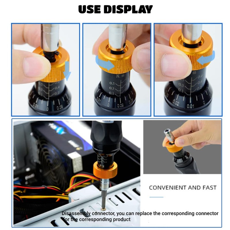 Torque Screwdriver, RTD-1.2 Screwdriver with Adjustable Torque, 0.2-1.2 Nm Hexagon,