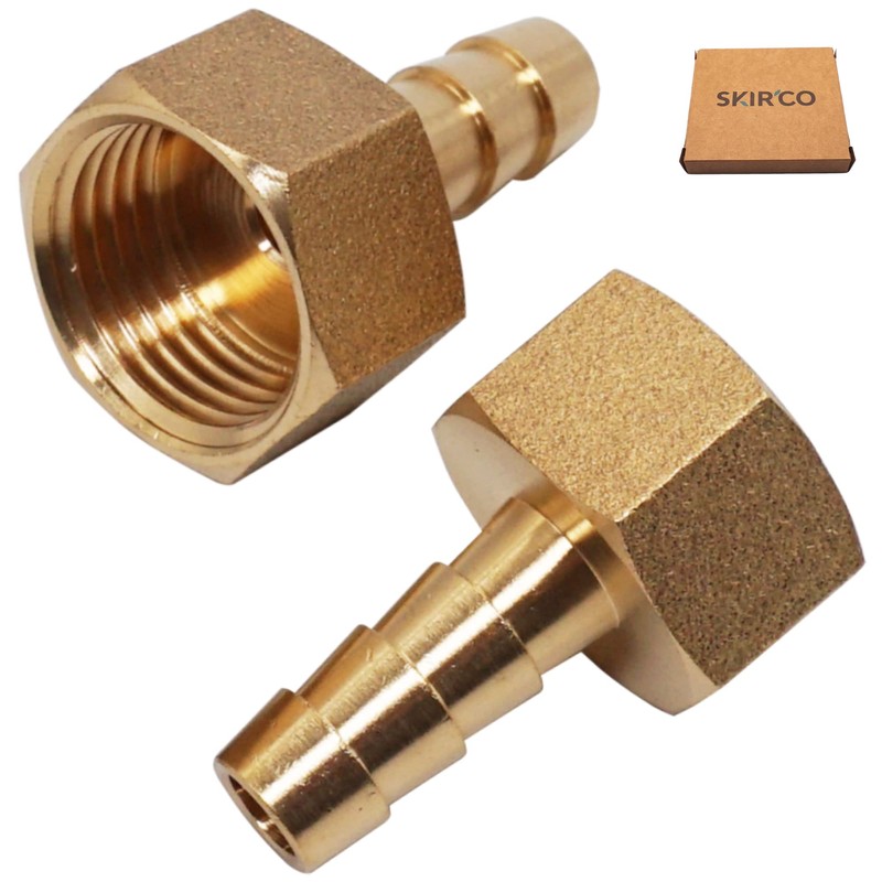 SKIR'CO Pack of 2 Female Thread Barb Brass Fitting 1/2