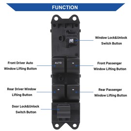 Obaee - Interruptor de control de ventana eléctrica, botón de bloqueo de puerta principal, lado del conductor, compatible con Subaru Legacy/Outback 2005 2006 2007 2008 2009 reemplaza a OEM 83071AG05A 83071AG05B 83071-AG05B 901-919