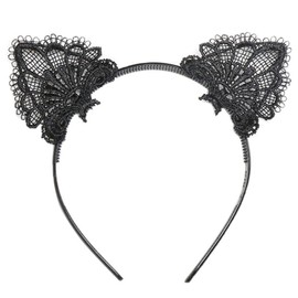 Ztl Cat Ears Headband Bell Choker Lace Fingerless Gloves Set for Cosplay Costume
