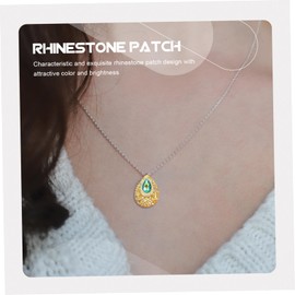 Operitacx 100pcs Teardrop Shaped DIY Craft Decorations for Clothes Bags and Accessories Durable Resin Gems Yellow and Blue for Sewing Projects