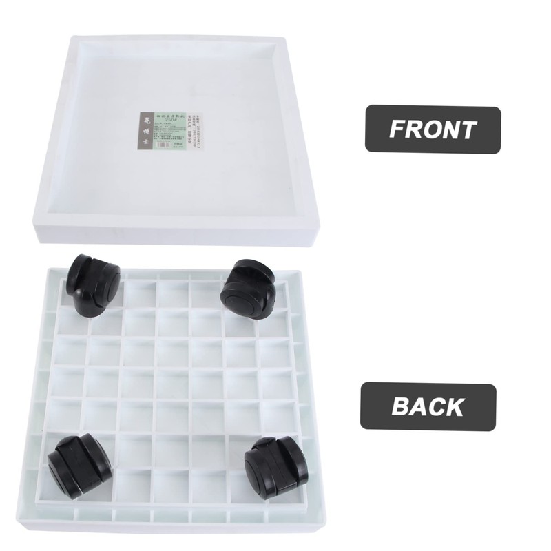 IWOWHERO Square Flowerpot Holder Tray Wheels Tempered Glass for Easy