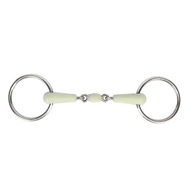 Fabater Ring Snaffle, Stainless Steel Rubber Roller Mouth Snaffle, Apple Flavour Horse Mouth Snaffle, Snaffle with Loose Ring, Comfort O-Ring for Horse Training, Riding