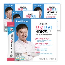 Real Doctor Pro-Prebiotics Whole Family Lactobacillus Lactobacillus Gasseri Zinc Selenium 30 Packets, 4 Pieces / 리얼닥터 프로프리바이오틱스 온가족 유산균 락토바실러스 가세리 아연 셀렌 30포, 4개