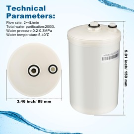 Qualirey 2 Pack Filter Replacement Compatible with HG-N Type Water Ionizer, Compatible with Enagic Kangen LeveLuk SD501, JrIV, KANGEN 8, Lead Removal filter (Not Original Type Before 2010)