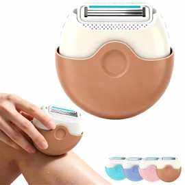 Afeitadora portátil de 3 hojas con tapa giratoria; mini depiladora corporal portátil para mujer; ideal para piernas, axilas y brazos. (D#)