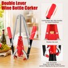 Hgkeke Double Lever Wine Corker, Effortless Metall Corker for Wine