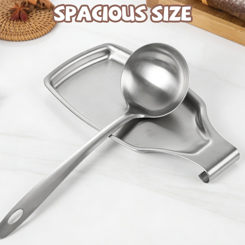 3Pcs Spoon Rest for Stove Top, 304 Stainless Steel Spoon