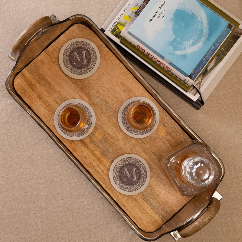 Thirstystone Monogram Letter M 4 Pack Sandstone Coasters Manufactured in