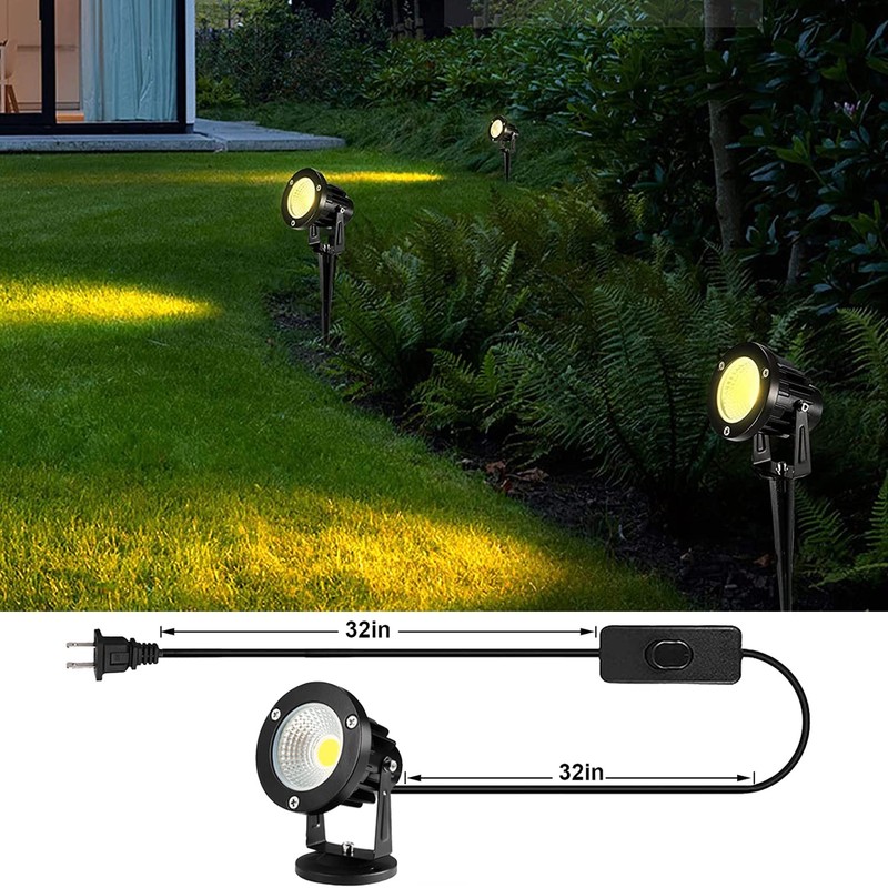 LCARED Led Spotlights Outdoor, Warm White 12W Spot Lights Indoor,120V