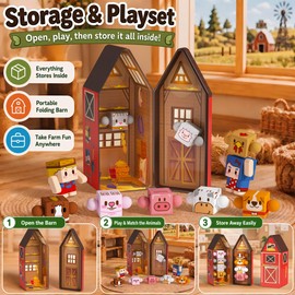 GobiDex Magnetic Travel Toys Farm Figures Set in a Portable Tin for Kids 3+