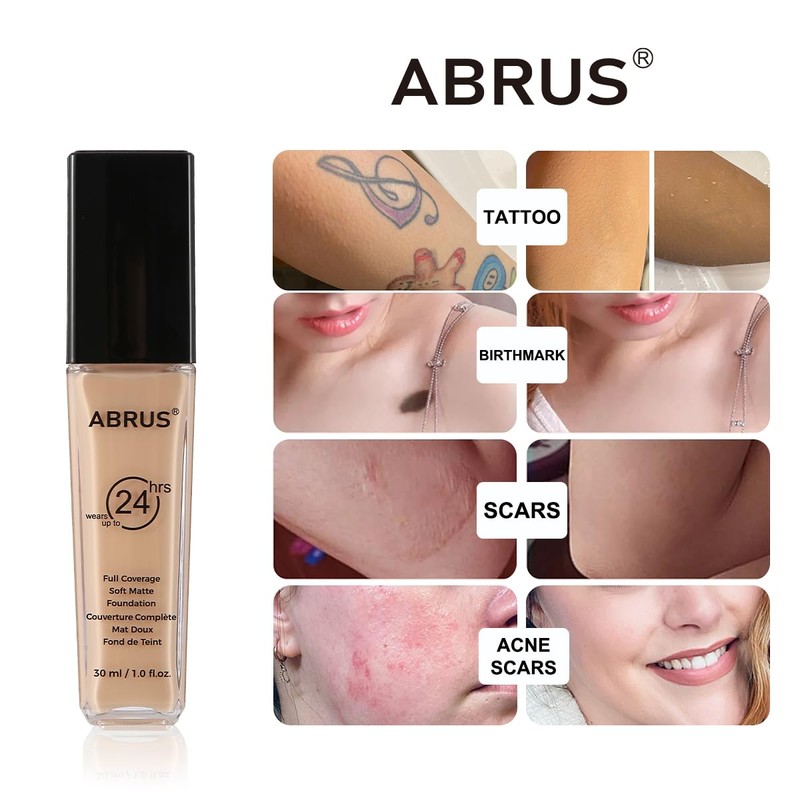 ABRUS Foundation Makeup - Premium Makeup Foundation, Flawless Matte Liquid