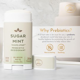 Honestly pHresh Prebiotic Natural Deodorant for Women – Aluminum & Baking Soda Free with 24 Hour Odor Protection. Clean Vegan Deodorant for Sensitive Skin. Made In USA – Sugar Mint Scent, 2.5 oz