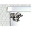 Frog Toilet Flush Handle Front Mount in Satin Pewter