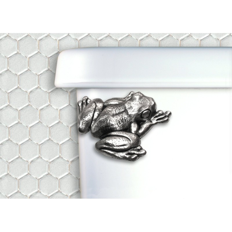 Frog Toilet Flush Handle Front Mount in Satin Pewter