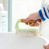 Scrubbing Brush with Bamboo Handle Heavy Duty Stiff Bristles for