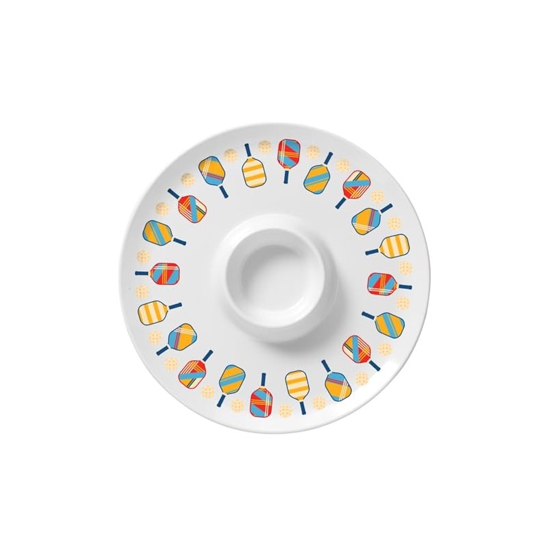 Merritt Pickleball 13" Melamine Chip & Dip Platter