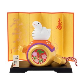 Seto Pottery Sha 2025 Zodiac Figurine, Compact, Snake, Snake, New Year Decoration, Lucky Gavel, Fukumi, Large Shoho Kiln 100