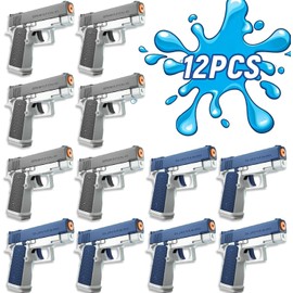 POPERFUN Set of 12 Water Guns, Toys, Water Gun, Strong, Super Strong Distance, Playing in the Water, Pool, Beach, Sea Bath, Summer Vacation, Bath, Water Gun Fight, Camping, Birthday Gift, For Children