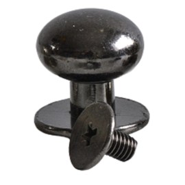 Book Screws 10 mm | Pack of 10 | Colour: Gunmetal Grey | Screw Rivets for Leather Crafts | Sleeve Nut + Screws | Rivets 5 mm - 12 mm Available | Rivets for Screwing | Chicago Screws/Head Rivets